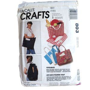 Vintage 1993 McCall's Pattern #6320 Crafts Tote Bags Duffels Food Shopping UNCUT
